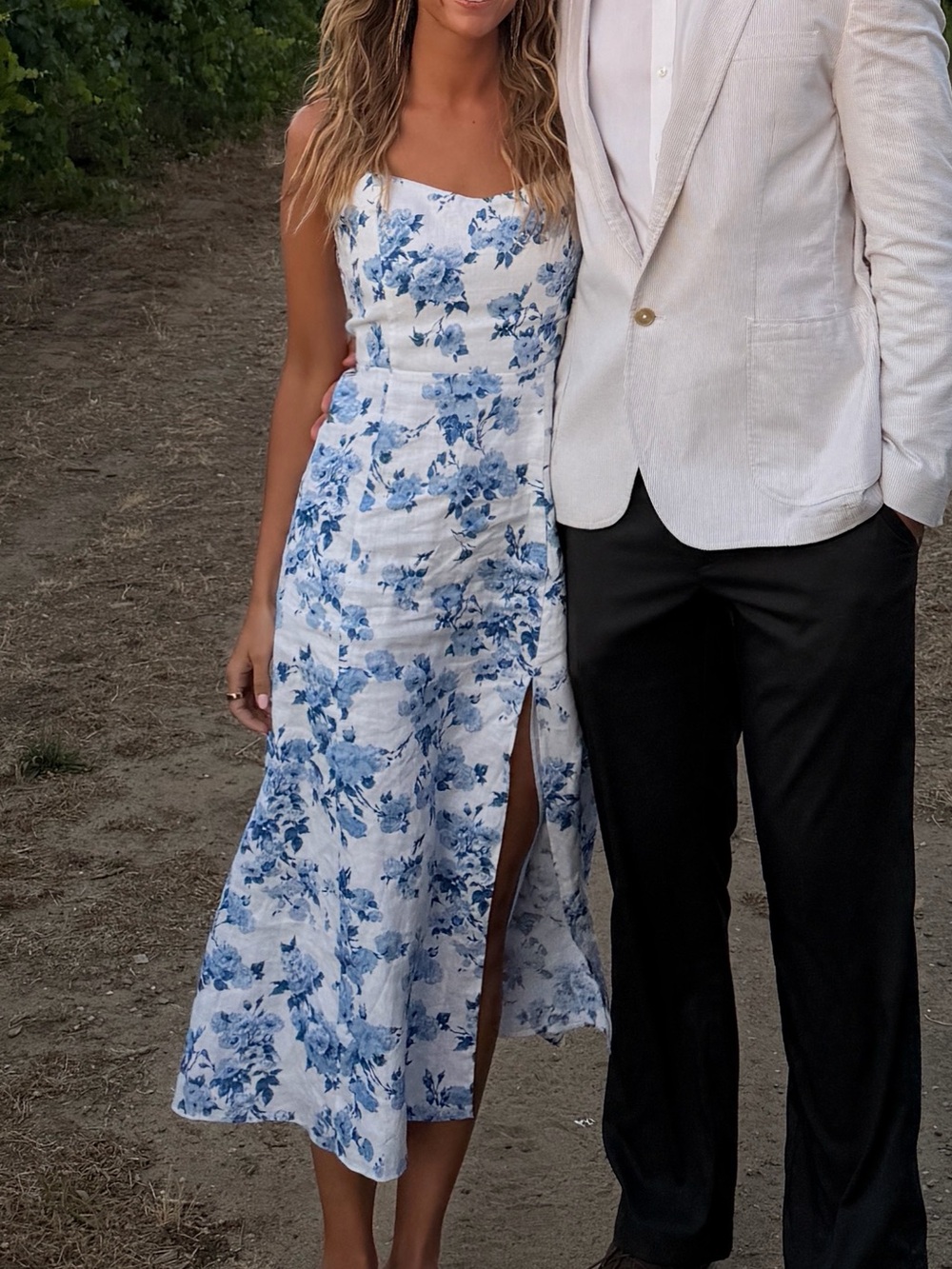 Aritzia Blue Floral Summer Dress